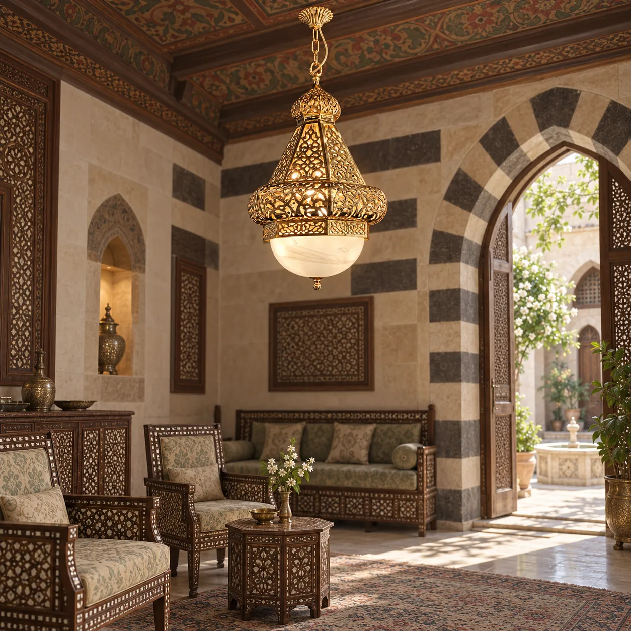 فانوس نحاسي طراز نجدي